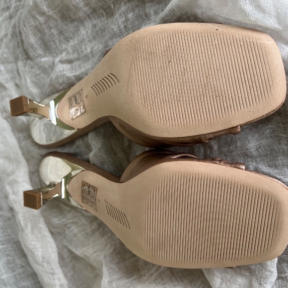 SOLD! Paige Metallic Leather Sandals with Kitten Heels - Size 9 - Picture 12 of 12